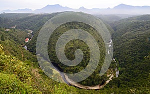 'Map of Africa', aerial photo of the Kaaimans River valley, Wilderness National Park.