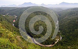'Map of Africa', aerial photo of the Kaaimans River valley, Wilderness National Park. photo