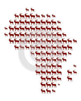 Map of Africa with Antelopes