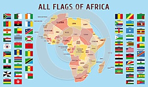 Map of Africa with flags