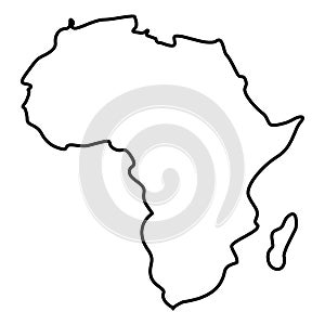 Map of Africa icon black color illustration flat style simple image