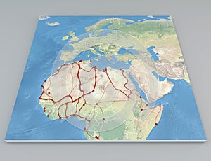 Map Africa migration flows