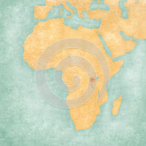 Map of Africa - Rwanda