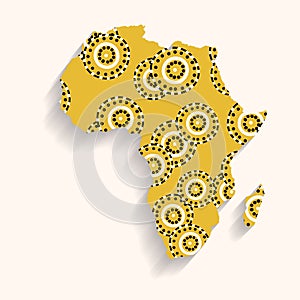 Map of Africa, sign silhouette. World Map Globe. Vector Illustration isolated on white background. African continent