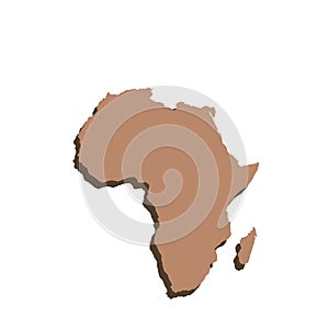 Map of Africa, sign silhouette. World Map Globe. Vector Illustration isolated on white background. African continent