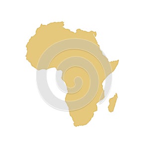 Map of Africa, sign silhouette. World Map Globe. Vector Illustration isolated on white background. African continent