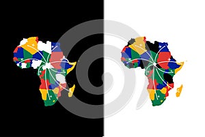 map africa trip travel tour logo design
