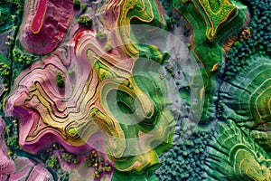 Map of agricultural fields made with LIDAR technology. GIS product made from aerial data from a drone