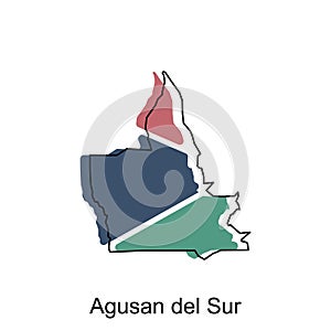 Map of Agusan Del Sur modern design, Philippines map illustration vector Design Template photo