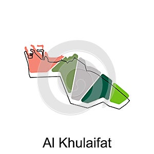 map of Al Khulaifat in Qatar country, illustration design template, suitable for your company