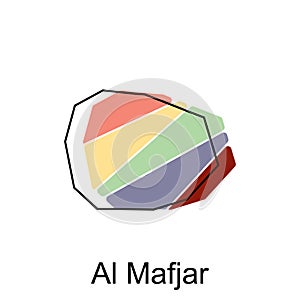 map of Al Mafjar in Qatar country, illustration design template, suitable for your company