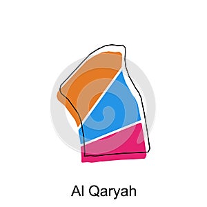 Map of Al Qaryah geometric with outline modern design template, World Map International vector template with outline graphic