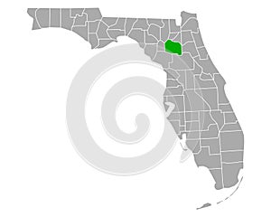 Map of Alachua in Florida