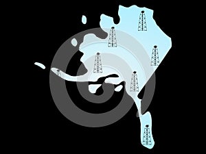 Map of Alaska and oil