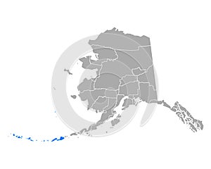 Map of Aleutians West in Alaska