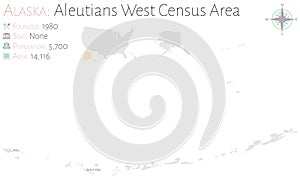 Map of Aleutians West Census Area in Alaska