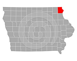 Map of Allamakee in Iowa