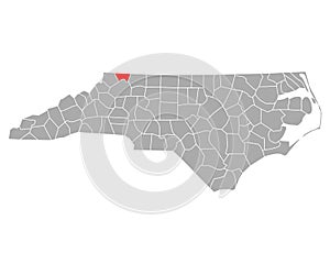 Map of Alleghany in North Carolina