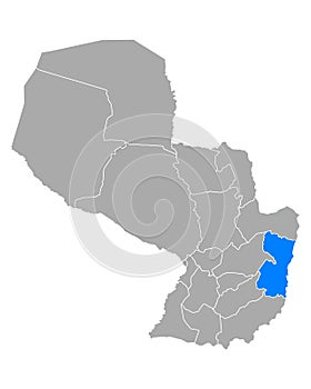 Map of Alto Parana in Paraguay photo