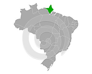Map of Amapa in Brazil photo