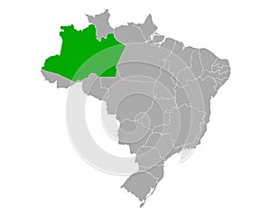 Map of Amazonas in Brazil