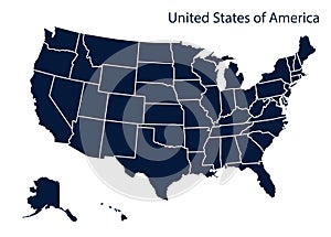 Map of America. USA.