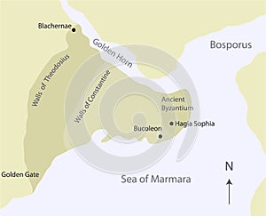 Map of Ancient Byzantium photo