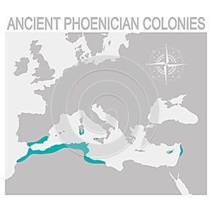 map of the Ancient Phoenician colonies