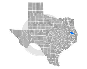 Map of Angelina in Texas