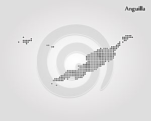 Map of Anguilla. Vector illustration. World map