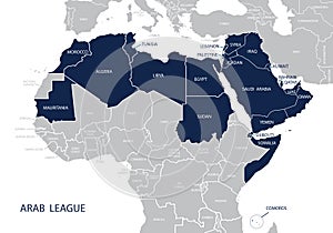 Map of Arab League.