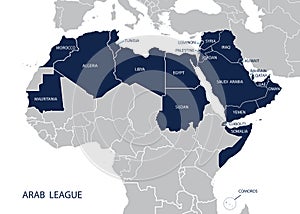 Map of Arab League.