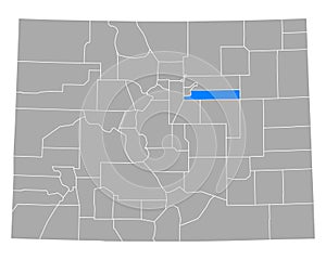 Map of Arapahoe in Colorado
