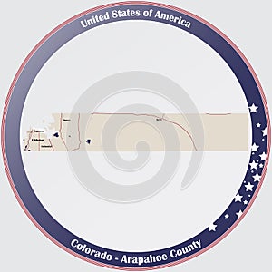 Map of Arapahoe County in Colorado