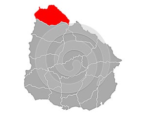 Map of Artigas in Uruguay photo