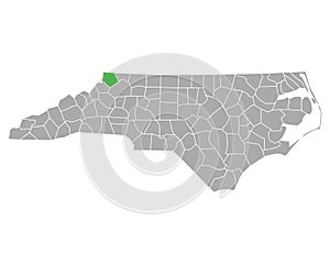 Map of Ashe in North Carolina