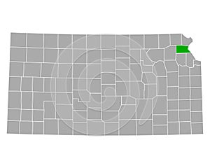 Map of Atchison in Kansas