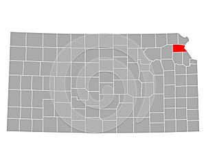 Map of Atchison in Kansas photo