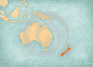 Map of Australasia - New Zealand photo