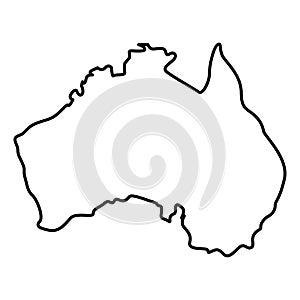 Map of Australia icon black color illustration flat style simple image