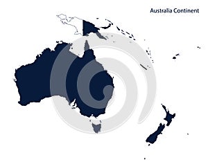 Map of Australia and Oceania continent