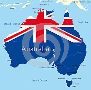 Map of australian continent