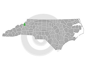 Map of Avery in North Carolina photo
