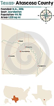 Map of Bailey county in Texas