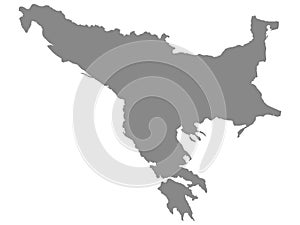 Map of Balkan Peninsula