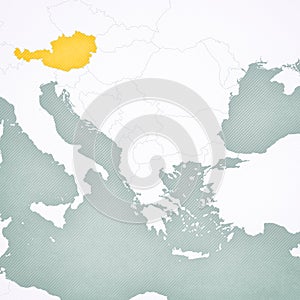 Map of Balkans - Austria