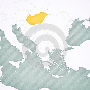 Map of Balkans - Hungary