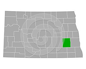 Map of Barnes in North Dakota