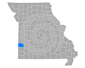 Map of Barton in Missouri