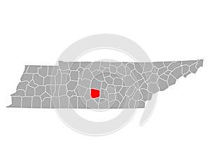 Map of Bedford in Tennessee